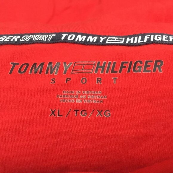 new Sz XL Tommy Hilfiger Sport Women's Lightweight RED LongSleeve Hooded T-Shirt - Picture 2 of 5
